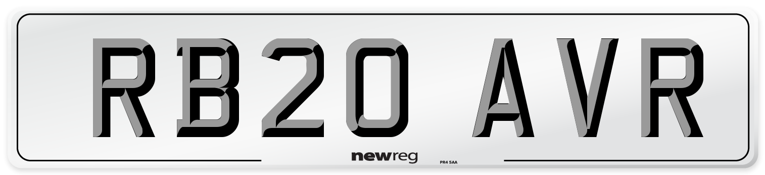 RB20 AVR Number Plate from New Reg